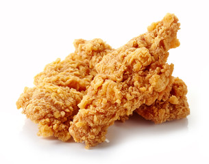 Breaded chicken fillet isolated on white