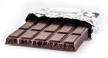 Fototapeta na wymiar Chocolate bar isolated on a white background.