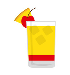 tropical cocktail glass isolated icon vector illustration design
