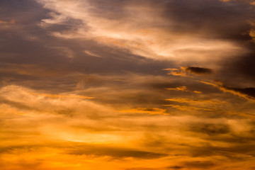 colorful dramatic sky with cloud at sunset