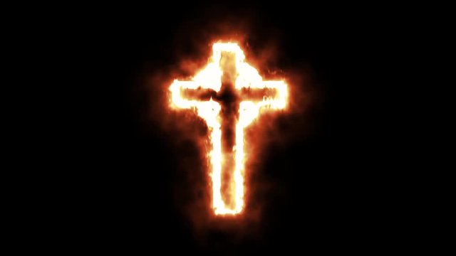 Burning Cross - Celtic Cross Burning in Flames