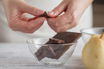 Making Chocolate Cream.