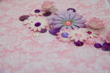 pink paper flowers...