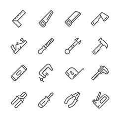 Set line icons of hand tool