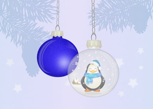 Christmas balls on tree