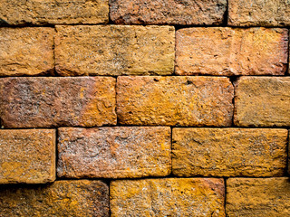 Wall made from Red solid bricks