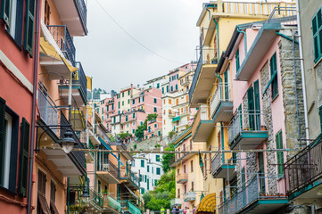 Obraz premium Manarola buildings view, Italy