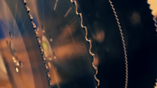 Set of new various blades for different jobs at the sawmill