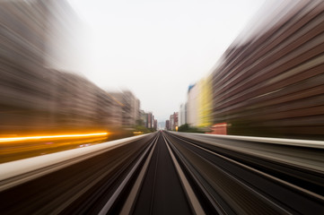 Speed motion in urban highway road tunnel