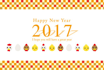 2017年酉年の年賀状背景素材