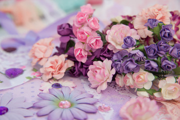 purple paper flowers