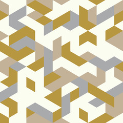 Seamless Golden Pattern of geometric shapes