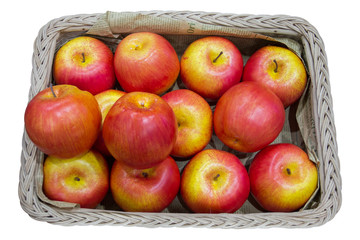 Plastic apple for decoration isolate on white background.