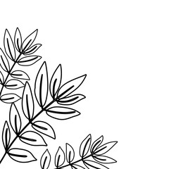 frame of branches with Leaves plant. Nature floral garden and decoration theme. Isolated design. Vector illustration