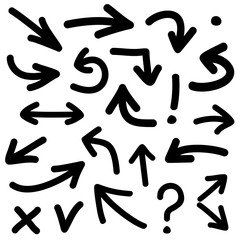 Black arrow icon vector set isolated on white background