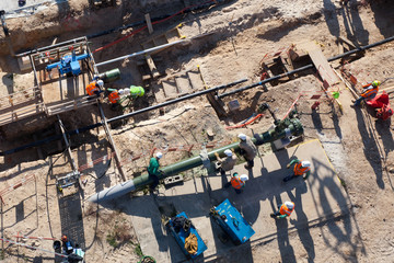 Pose de pipeline gaz - Chantier - France