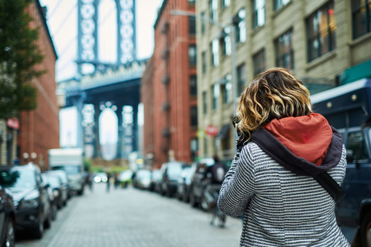 Tourist taking photo in New York city