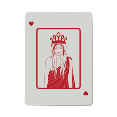 casino heart queen cards poker icon. icon over white background.  gambling games design. vector illustration