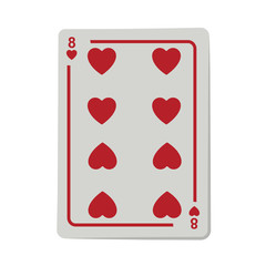 casino heart cards poker icon over white background.  gambling games design. vector illustration