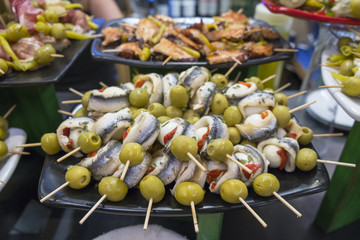 Spanish tapas in Bilbao.