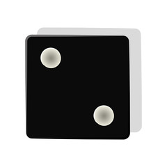 black dice cube icon over white background. gambling games design. vector illustration