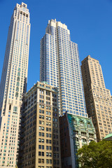 Fototapeta na wymiar Lower Manhattan skyscrapers in New York City