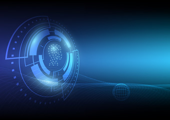Abstract digital and technology background. The world is controlled by Artificial Intelligence.