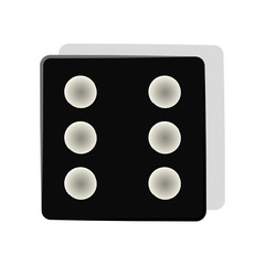 black dice cube icon over white background. gambling games design. vector illustration