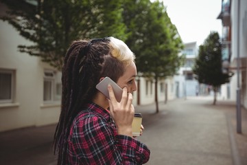 Woman talking on mobile phone
