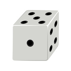 dice cube icon over white background. gambling games design. vector illustration