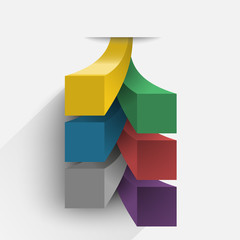 Obraz premium 3d curved columns sequence data vector infographics