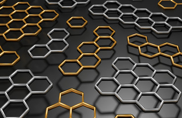 3D abstract honeycomb background