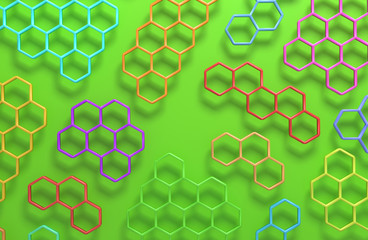 3D abstract honeycomb background