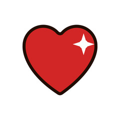 shiny heart icon. Casino and gambling games theme. Colorful design. Vector illustration