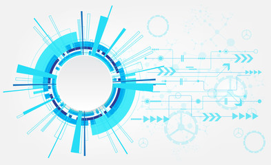 Obraz premium Abstract technology background with various technological elements.