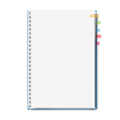 realistic notebook, exercise book , vector illustration