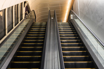 modern escalator in shopping center