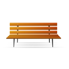Wooden bench isolated on white background. Vector illustration