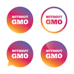 No GMO sign. Without Genetically modified food.