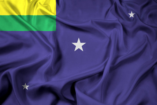 Waving Flag of Lages, Santa Catarina State, Brazil