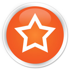 Star icon orange glossy round button