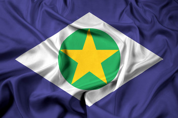 Waving Flag of Mato Grosso State, Brazil