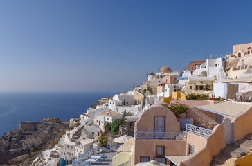 sight of Oia town on Santorini