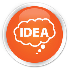 Idea bubble icon orange glossy round button