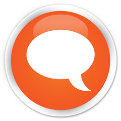 Chat icon orange glossy round button