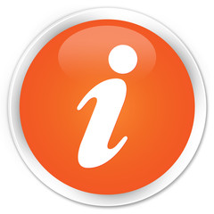 Info icon orange glossy round button