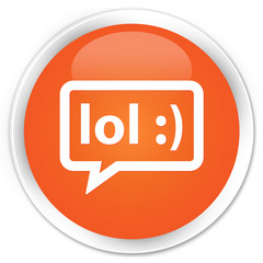 LOL bubble icon orange glossy round button