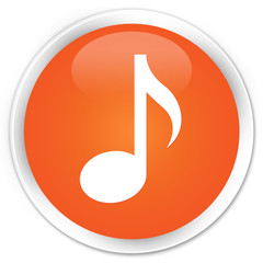 Music icon orange glossy round button