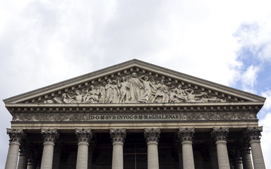 The astonishing church of Madeleine in the center of Paris