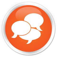 Comments icon orange glossy round button